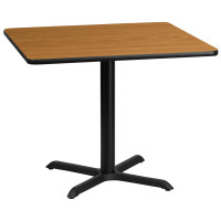 Flash Furniture XU-NATTB-3636-T3030-GG 36" Square Natural Laminate Table Top with 30" Table Height Base